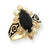 10k Tri-color Black Hills Gold Womens Onyx Ring