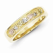 10k Tri-color Black Hills Gold Womens Diamond Wedding Band