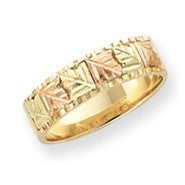 10k Tri-color Black Hills Gold Womens Wedding Band