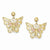 10k Tri-color Black Hills Gold Butterfly Earrings