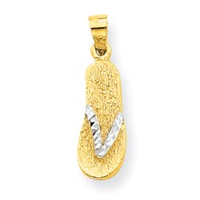 10k Yellow Gold & Rhodium Flip Flop Charm hide-image