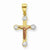 10k Gold Two-tone Small CZ Crucifix pendant, Charm