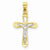 10k Yellow Gold & Rhodium Crucifix Pendant, Classy Pendants for Necklace