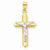 10k Yellow Gold & Rhodium Crucifix Pendant, Alluring Pendants for Necklace