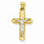 10k Yellow Gold & Rhodium Diamond-Cut Crucifix pendant, Appealing Pendants for Necklace