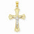 10k Yellow Gold & Rhodium Diamond-Cut Crucifix pendant, Charm