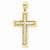 10k Yellow Gold & Rhodium Diamond-Cut Cross pendant, Classy Pendants for Necklace