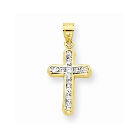 10k Yellow Gold CZ Cross pendant, Delightful Pendants for Necklace