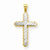 10k Yellow Gold & Rhodium Diamond-Cut Cross Pendant, Gorgeous Pendants for Necklace