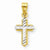 10k Yellow Gold & Rhodium Diamond-Cut Cross pendant, Stylish Pendants for Necklace