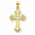 10k Yellow Gold & Rhodium Diamond-Cut Cross pendant, Alluring Pendants for Necklace