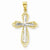 10k Yellow Gold & Rhodium Diamond-Cut Cross pendant, Beautiful Pendants for Necklace