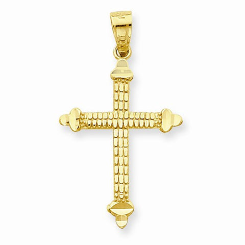 10k Yellow Gold Budded Cross pendant, Fine Pendants for Necklace