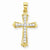 10k Yellow Gold CZ Cross Pendant, Charm