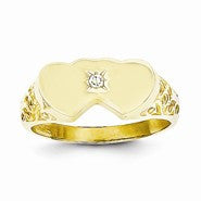 10k Yellow Gold Double Heart CZ Ring