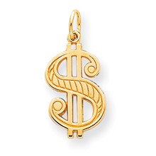 10k Yellow Gold Solid Polished Dollar Sign Charm hide-image