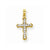 10k Yellow Gold CZ Cross Pendant, Charm