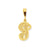 Initial J Charm in 10k Yellow Gold