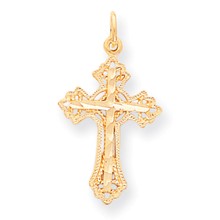 10k Yellow Gold Diamond-Cut CROSS Charm hide-image