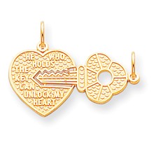 10k Yellow Gold HEART & KEY Charm hide-image