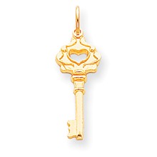 10k Yellow Gold Solid Key Charm hide-image