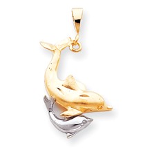 10k Gold Two-tone Dolphin Charm hide-image