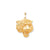 Solid Polished Tigers Head Charm in 10k Yellow Gold