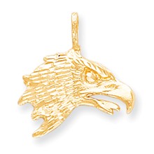 10k Yellow Gold Solid Diamond-cut Eagle Head Charm hide-image