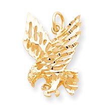 10k Yellow Gold Solid Diamond-cut Eagle Charm hide-image