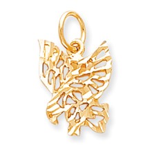 10k Yellow Gold Solid Diamond-cut Eagle Charm hide-image