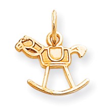 10k Yellow Gold BABY ROCKING HORSE Charm hide-image