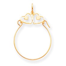 10k Yellow Gold Double Heart Charm hide-image