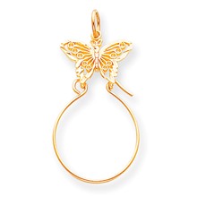 10k Yellow Gold Filigree Butterfly Charm hide-image