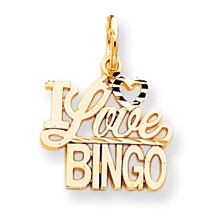 10k Yellow Gold Talking - I Love Bingo Charm hide-image