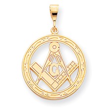 10k Yellow Gold Solid Masonic Symbol Charm hide-image