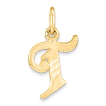 10k Yellow Gold Initial T Charm hide-image