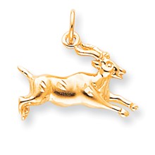 10k Yellow Gold Solid Satin Gazelle Charm hide-image