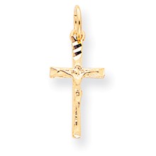 10k Yellow Gold Solid Satin Polished Cross Charm hide-image