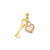 Heart & Key Charm in 10k Gold Two-tone