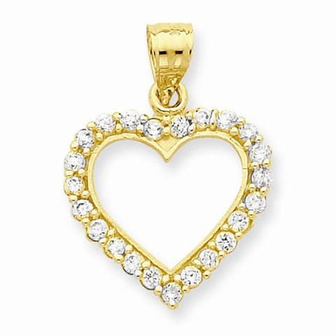 10k Yellow Gold CZ Heart pendant, Exquisite Pendants for Necklace