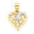 10k Yellow Gold & Rhodium Heart Charm hide-image