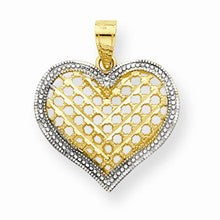 10k Yellow Gold & Rhodium Heart Charm hide-image