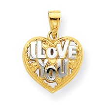 10k Yellow Gold & Rhodium Heart Charm hide-image