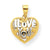 10k Yellow Gold & Rhodium Heart Charm hide-image