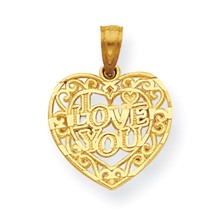 10k Yellow Gold I Love You Heart Charm hide-image