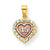 10k Gold Two-tone 15 CZ Heart Charm hide-image