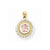 10k Gold Two-tone Sweet 15 Round pendant, Dazzling Pendants for Necklace