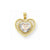 10k Gold Two-tone Sweet 15 Heart Pendant, Pendants for Necklace