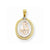 10k Gold Two-tone Sweet 15 Oval pendant, Exquisite Pendants for Necklace