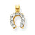 10k Yellow Gold Small CZ Horse shoe Charm hide-image